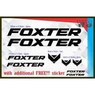 Foxter sticker for bike frame (Black Glossy) - 1set