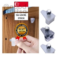 [SG FREE 🚚] 20pcs Shelf Studs Pegs with Metal Pin Shelves Support Separator Fixed Cabinet Cupboard Wooden Furniture Brac