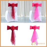 WOOW Elastic Chair Cover Band Spandex Chair Sashes Bows for Event Decoration