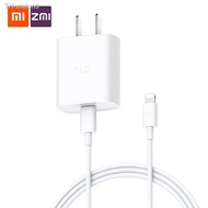 【สายชาร์จ USB】 Xiaomi Zmi Usb Type - C สายชาร์จอย่างรวดเร็ว 18 W Mini ปลั๊กอะแดปเตอร์ชาร์จ Pd 3 . 0 Fast Charging สําหรับ Iphone Xs Max Xr Xs X 8 100-240 V gift