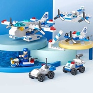 Lele BROTHER Toy Block Stacking Police Plane 6 in 1 LEGO 137 Bricks