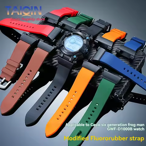 GWF-D1000 Fluorine rubber Watch strap For Casio G-SHOCK 3445 GWF-D1000B-1JF modified FKM Watch band 