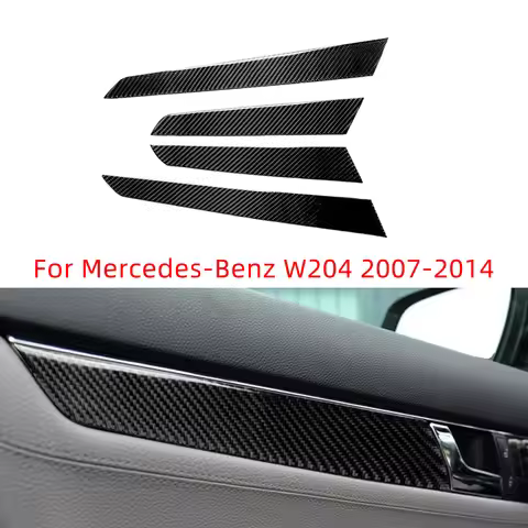 4Pcs Car Inner Door Panel Sticker Interior Trim decals 3K Carbon Fiber Anti-scratch decoration for M