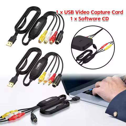 USB Video Capture Card VHS TV DVD VCR USB To AV Video Capture Adapter RCA To USB Video Converter for