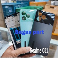 Back cover kesing housing casing realme c51 realme note 50 frame + backdoor Original