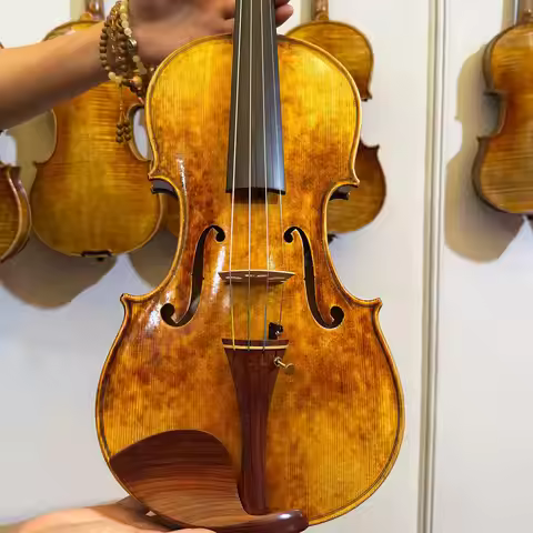 Two-Piece Back! Violin 4/4 Replica of the 1715 Stradivarius Violin Handmade Antique Violin with Case