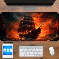 Fantasy pirate ship desk mat, large fantasy mouse pad, gaming desk mat, pirate ship desk pad, mtg play mat, pirate desk mat, led rgb deskmat