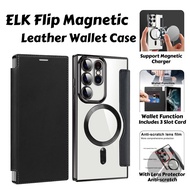 Elk Flip Case For Samsung Galaxy Note 20 Ultra Note20 5G Premium Leather Magnetic Magsafe Leather Wa