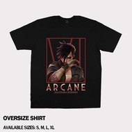 LEAGUE OF LEGENDS ARCANE Merch Cotton T-shirt Male and Women Plus Size JINX EKKO VI CAITLYN Anime Pr