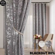 【Grey丨260CM丨Hook】80% Langsir Blackout Langsir 260cm Labuh Sliding Door（Hook/Eyelet) Soft & Langsir T