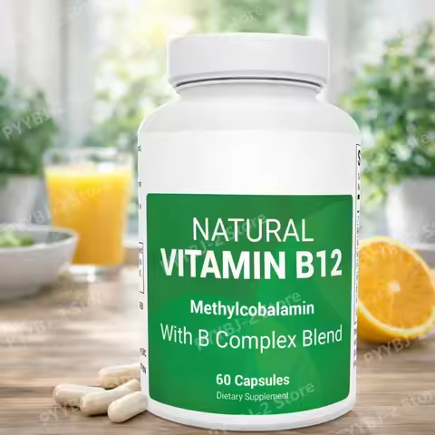 Vitamin B12 Capsules Contain B Complex Blend Methylcobalamin Dietary Supplement Support Energy Nerve