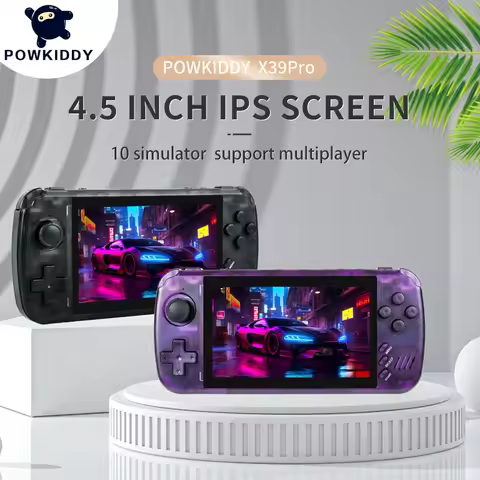 POWKIDDY X39pro 4.3 Inch IPS Screen Handheld Video Game Console X39 Retro Game PS1 Support Wired Con