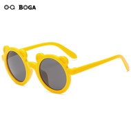 OQ BOGA 10 สีเด็กกรอบกลมป้องกันรังสียูวีเด็กแว่นตากันแดดเด็กกลางแจ้งแว่นตากันแดดขอบเต็ม