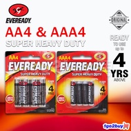 Eveready Super Heavy Duty Battery Carbon Zinc Batteries AA4 / AAA4 Battery 1.5V AA R6 / R03 AAA (4pc
