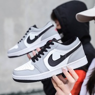 New low-top model AJ1Ash gray casual sneakers, high-quality cold-adhesive men's shoes, mesh all-seas