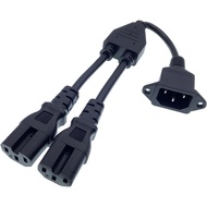 IEC320 Y Splitter Cable C14 to 2 Way C13 Kettle Lead Splitter C14 Chassis Panel Mount Power Cable fo