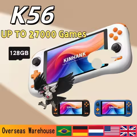 KINHANK K56 Handheld Game Console 5.5'' Touch Screen 50 Emulators for PS1/PSP/DC/SS WIFI 5000mAh Ret