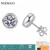 0.5-1ct Round Bubble Moissanite Diamond Stud Earrings with GRA Certificate for Women Man Fine Jewelr