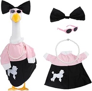 kedaijin 50s Porch Goose Outfits Set for 23'' 17'' Cement Plastic Lawn Goose Clothes Costume Accesso