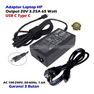 LAPTOP ADAPTOR HP 20V 3.25A 65 WATT USB C TYPE C 1020G2 1030G2 1030G3 1030G4 1040G5 1040G6 1030G2 10