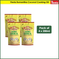 Fiesta Romantika Coconut Cooking Oil 200ml | Pack of 4 | Coconut Cooking Oil for Cooking | Mantika