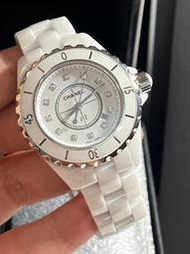 CHANEL  J12 白陶瓷 12鑽 33mm