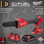 Milwaukee M18 FDGRB Fuel 1/4" Braking Die Grinder With Slide Switch / Milwaukee Die Grinder / 2 Year Warranty