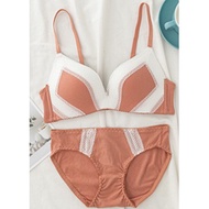 Women Bra And Panties Set Lingerie Size 75-34AB (Pink/White) Variation A