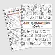 ADHD CLEANING PLANNER Family Annual CLEANING Timetable Portable List PLANNER
