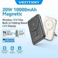 Vention 10000mAh PowerBank Magnetic Wireless PD20W Power Bank  USB-C USB-A for iPhone 16 15 14 13 12