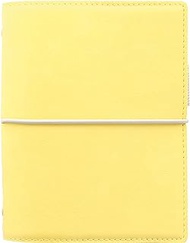 Filofax Domino Soft Organizer, Pocket Size, Lemon - Leather-Look, Soft Tactile Cover, Six Rings, Week-to-View Calendar Diary, Multilingual, 2024 (C022610-24)