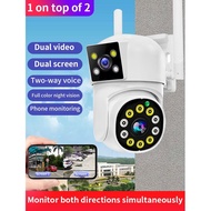 communication, color night vision fixed focus three screen wireless CCTV waterproof outdoor camera 360 degree security camera