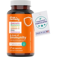 A Dose of Immunity Quercetin with Vitamin C and Zinc, Vitamin D, 500mg Quercetin Bromelain with Echi