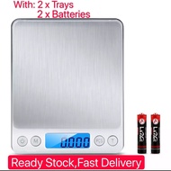 Digital Weighing Scale 3000g 0.1g /0.01oz, Pocket Mini Food Scale, Electronic Jewelry Scale | 2 Tray