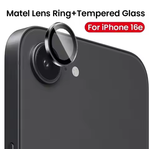 Alloy Ring Camera Protector For iPhone 16e 17e Back Tempered Glass Lens Cover For iPhone16e i Phone 