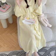 【40-65kg】中国风春秋季睡衣女浴袍女2025新款睡袍女宽松长袖透气长款家居服Chinese Style Breathable Pajama Set Spring and Autumn