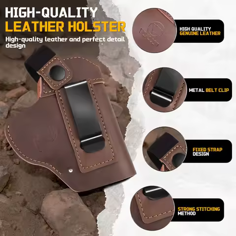 Handmade Leather IWB Holster for Glock 19 43X P365 XL M&P Shield CZ P-07 VP9 Right Hand Holster Belt
