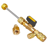 Valve Core Remover Installer Tool Kit with Dual Size 1/4 & 5/16 Port for with R22 R12 R407 R410 R404