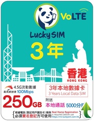包平郵 Lucky Sim  250GB $148  Free Ship 3 Years 3年數據 250GB #lucky sim #3年 #數據卡