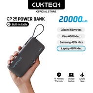 CUKTECH 20000mAh 55W Fast Charging Built in Cable Power Bank Xiaomi 55W Max Samsung 45W iP16/15/14  