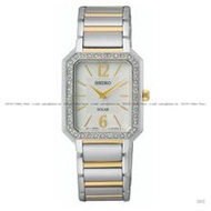 SEIKO SUP466P1 Women's 2-hands Solar SS Bracelet MOP Silver Gold