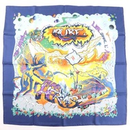 未使用的 Hermès Carré Jean Carré 90，100% 真絲，THE ALFEE AUBE LIBRE COMME L’ANGE，25 週年紀念，稀有圍巾，海軍藍，含盒子，法國製造，