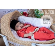 (FREE SAMPIN+FREE STOKIN)(NB-8m@7.5kg) BAJU MELAYU BABY DANISH + SAMPIN CREAM GOLD