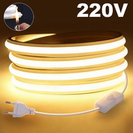 110V 220 V COB LED Strip Super Bright IP67 กันน้ํา 288 LEDs/m 5 M10M 15 M 20 M 35 เมตร 3000K 4000K พ
