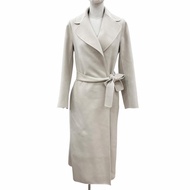 成色極佳 ◇ S MaxMara DESIGN FOR EASY LIVING S max Mara 901609236 POLDO 100% 羊毛雙面長款裹身大衣 淺米色 36碼 正品女士大衣，帶衣