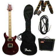 กีต้าร์ไฟฟ้า CAROLS +กระเป๋าใส่กีต้าร์+สายสะพาย Fender+สายแจ็ค+ตู้แอมป์Rock