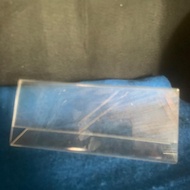 Akrilik bening papan Nama landscape model L uk 10x20cm tebal 2mm Meja Desk Kantor