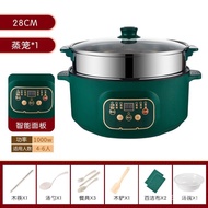 QY*Multi-Functional Electric Food Warmer Electric Frying Pan with Steamer Household Multi-Layer Electric Steamer Electri