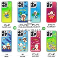 🇰🇷 Line Friends Brown Cony Sally Space Neon Aqua Case 韓國 Line friends 熊大 宇宙款 夜光全包 手機保護套 (適用多款型號 歡迎查詢) iPhone14  iPhone13 iPhone12 iPhone11 適用 於三星 Samsung Galaxy S10 Galaxy S20 Galaxy S21 Galaxy S22 Galaxy S22 Ultra S22+ Note 20 Ultra 最新款式 韓國空運到港