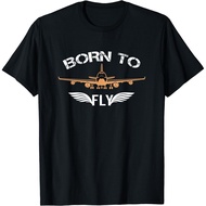 Born To Fly Shirt Aviation T-Shirt Airplane Pilot Tee